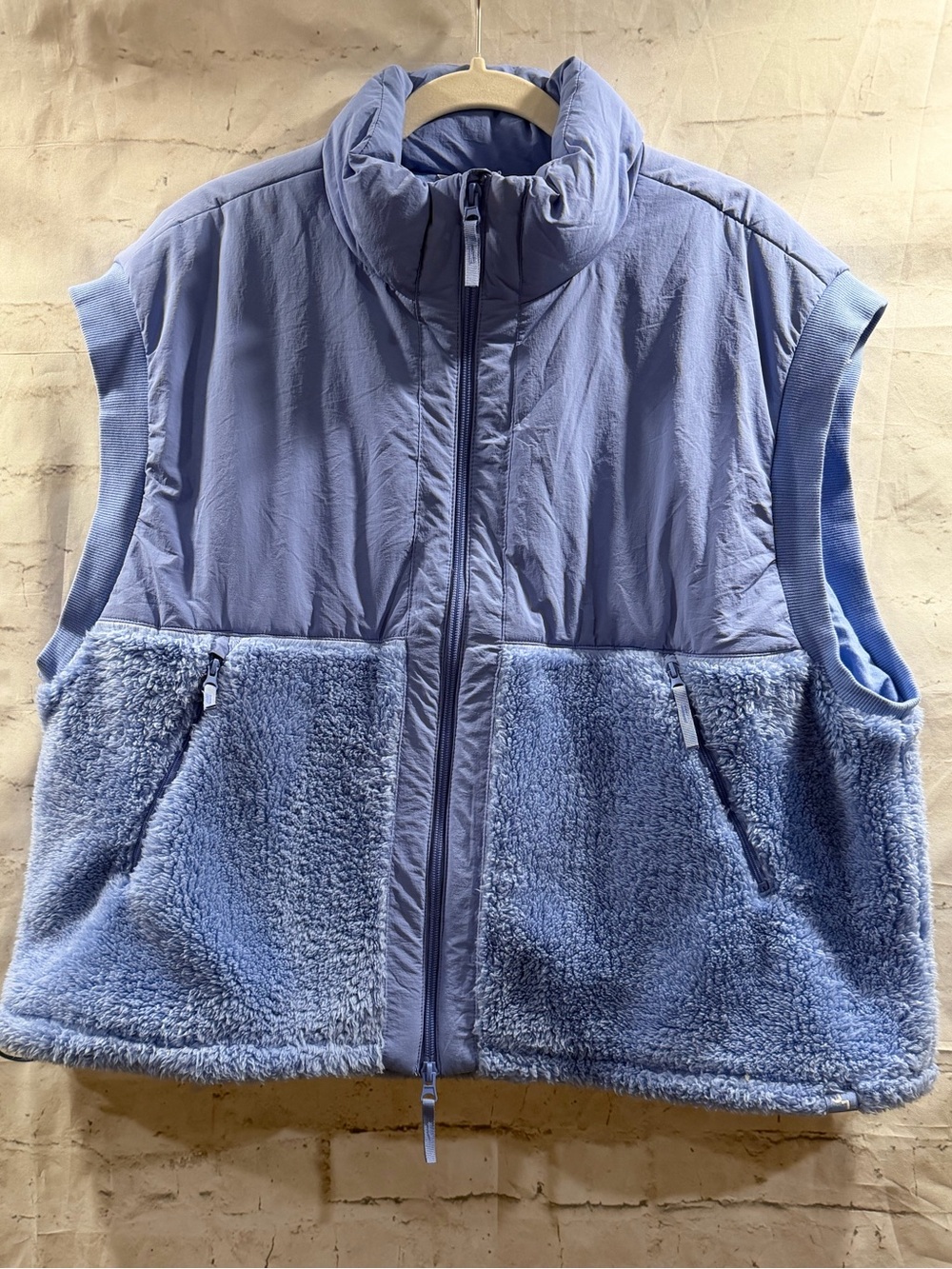 JoyLab Light Blue Sherpa-Trim Puffer Vest